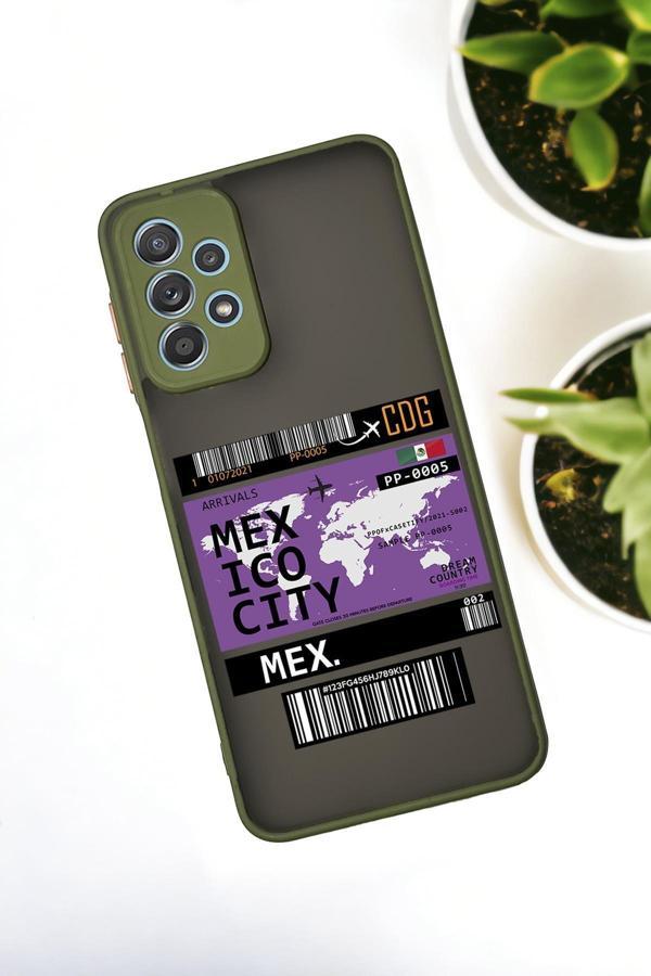 Mooodcase Samsung Galaxy A23 Uyumlu Mexico Ticket Desenli Buzlu Şeffaf Lüx Telefon Kılıfı - Image 1