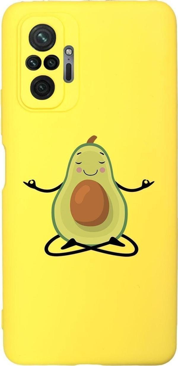 Mooodcase Xiaomi Redmi Note 10 Pro Max Uyumlu Yogi Avokado Desenli Premium Silikonlu Lansman Telefon Kılıfı - Image 1