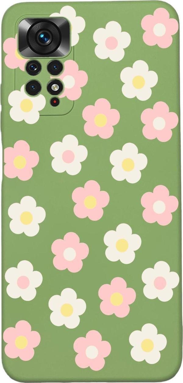 Mooodcase Xiaomi Redmi Note 11 Uyumlu Uyumlu Minik Çiçekler Desenli Premium Silikonlu Lansman Telefon Kılıfı - Image 1