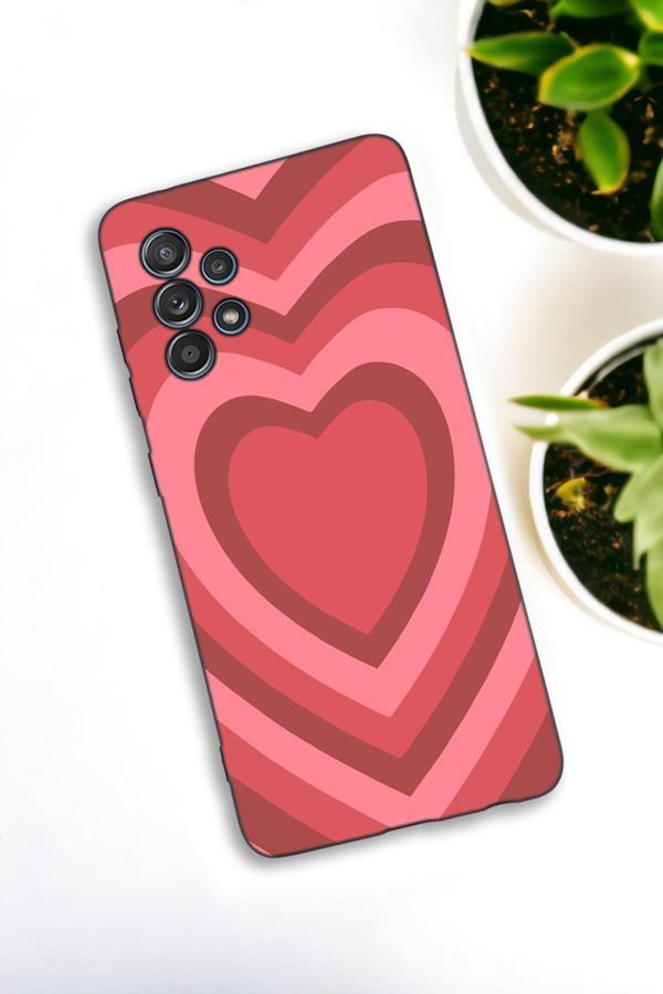 Mooodcase Samsung Galaxy A33 Uyumlu Kırmızı Kalpler Desenli Premium Silikonlu Lansman Telefon Kılıfı - Image 1