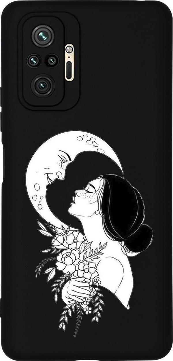 Mooodcase Redmi Note 10 Pro Max Moon And Women Desenli Premium Silikonlu Telefon Kılıfı - Image 1