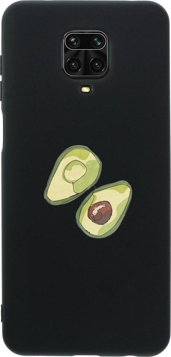 Mooodcase Xiaomi Redmi Note 9 Pro Avokado Art Premium Silikonlu Siyah Telefon Kılıfı - Image 1