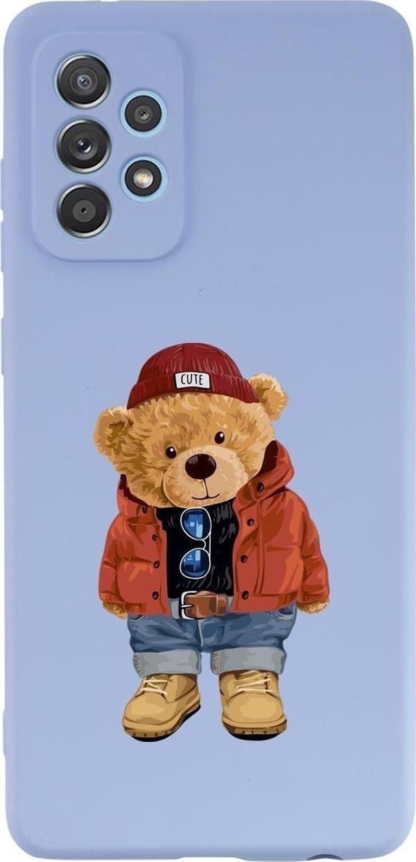 Mooodcase Samsung Galaxy A53 Uyumlu Teddy Bear Desenli Premium Silikonlu Lansman Telefon Kılıfı - Image 1