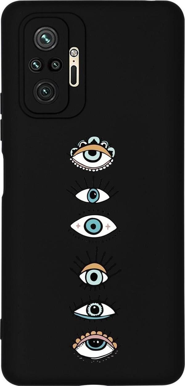 Mooodcase Redmi Note 10 Pro Max Renkli Gözler Desenli Premium Silikonlu Telefon Kılıfı - Image 1