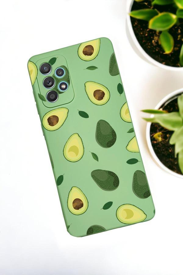 Mooodcase Samsung Galaxy A72 Uyumlu Avokado Desenli Premium Silikonlu Lansman Telefon Kılıfı - Image 1