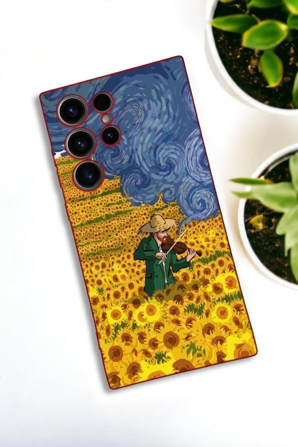 Mooodcase Samsung Galaxy S21 Ultra Uyumlu Sarı Çiçekler Desenli Premium Silikonlu Lansman Telefon Kılıfı - Image 1