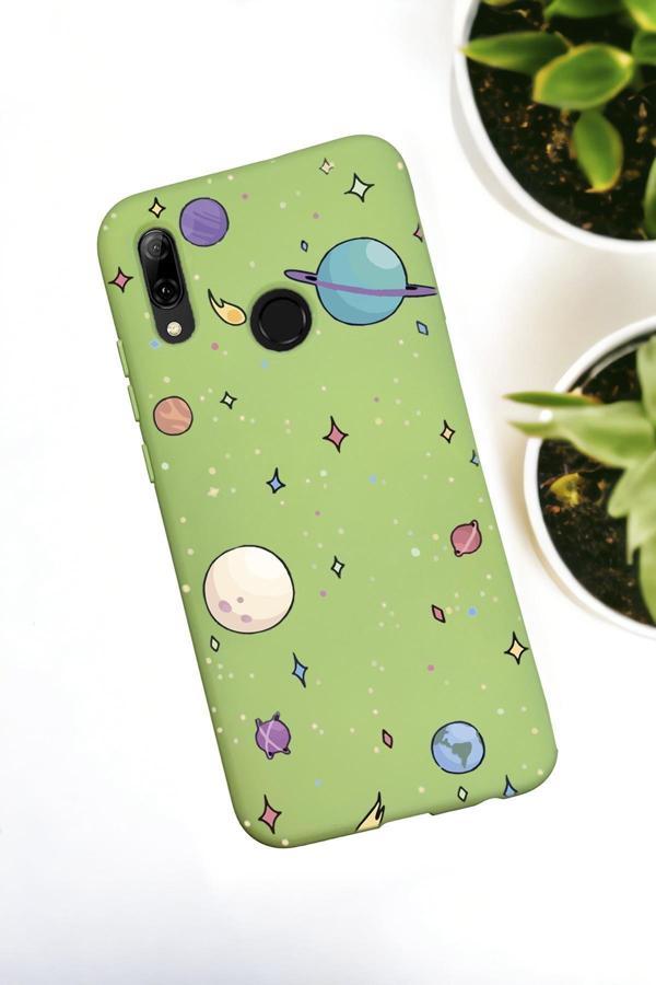 Mooodcase Huawei P Smart 2019 Uyumlu Gezegenler Desenli Premium Silikonlu Lansman Telefon Kılıfı - Image 1