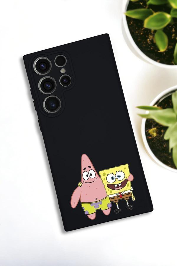 Mooodcase Samsung Galaxy S24 Ultra Uyumlu Sünger Bob Ve Patrick Star Desenli Premium Silikonlu Lansman Telefon - Image 1