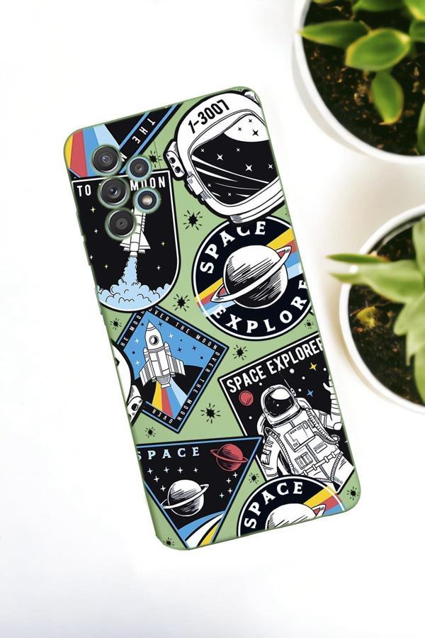 Mooodcase Samsung Galaxy A72 Uyumlu Space Desenli Premium Silikonlu Lansman Telefon Kılıfı - Image 1