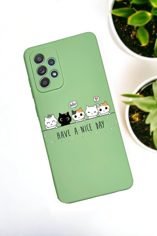 Mooodcase Samsung Galaxy A72 Uyumlu Şirin Kedicikler Desenli Premium Silikonlu Lansman Telefon Kılıfı - Image 1