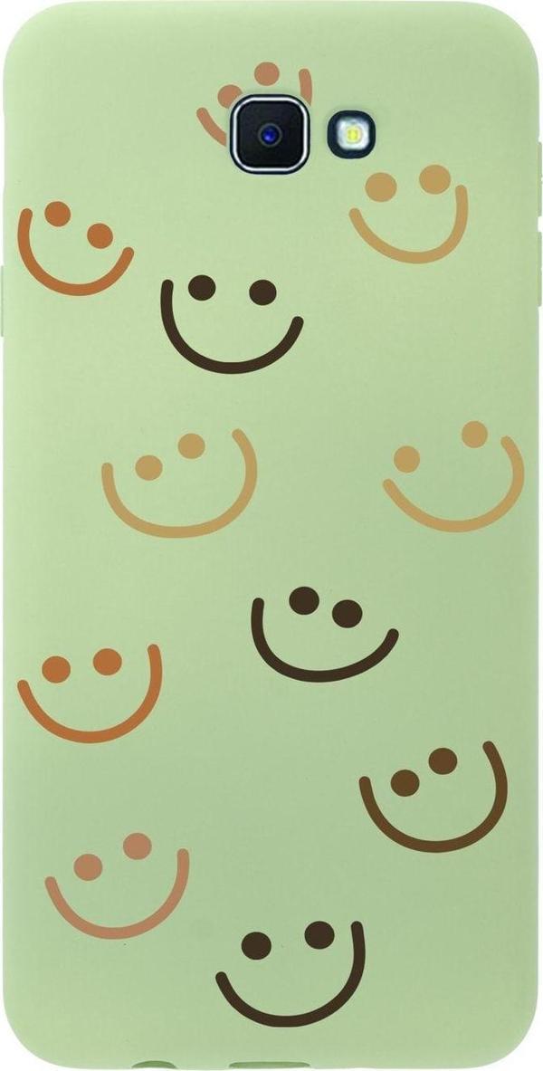 Mooodcase Samsung J7 Prime Smile Premium Silikonlu Yeşil Telefon Kılıfı - Image 1