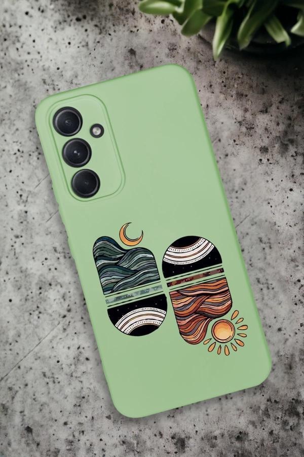 Mooodcase Samsung Galaxy A34 Uyumlu Sunset Wave Desenli Premium Silikonlu Lansman Telefon Kılıfı - Image 1