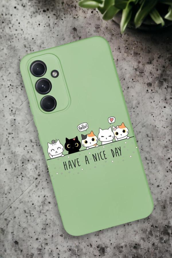 Mooodcase Samsung Galaxy A34 Uyumlu Şirin Kedicikler Desenli Premium Silikonlu Lansman Telefon Kılıfı - Image 1