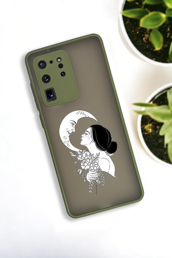 Mooodcase Samsung S20 Ultra Uyumlu Moon And Women Desenli Buzlu Şeffaf Lüx Telefon Kılıfı - Image 1