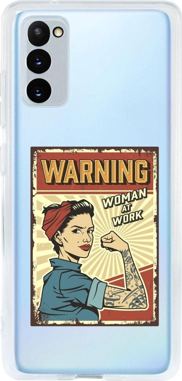 Mooodcase Uyumlu Samsung S20 Fe Women At Work Tasarımlı Premium Şeffaf Silikon Kılıf - Image 1
