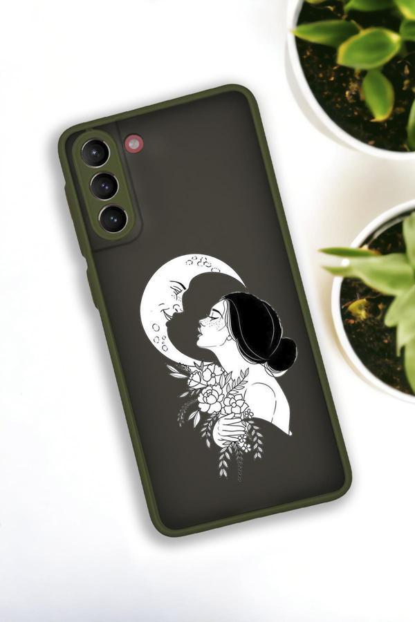 Mooodcase Samsung S21 Plus Uyumlu Moon And Women Desenli Buzlu Şeffaf Lüx Telefon Kılıfı - Image 1