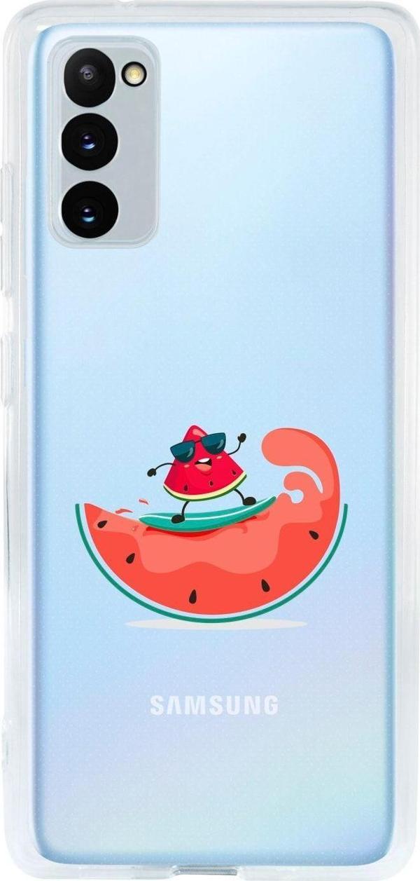 Mooodcase Samsung S20 Fe Uyumlu Sörfçü Karpuz Desenli Premium Şeffaf Silikon Kılıf - Image 1
