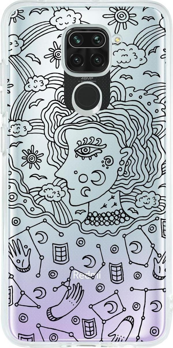 Mooodcase Xiaomi Redmi Note 9 Uyumlu  Art Of Astrology Premium Şeffaf Silikon Kılıf - Image 1