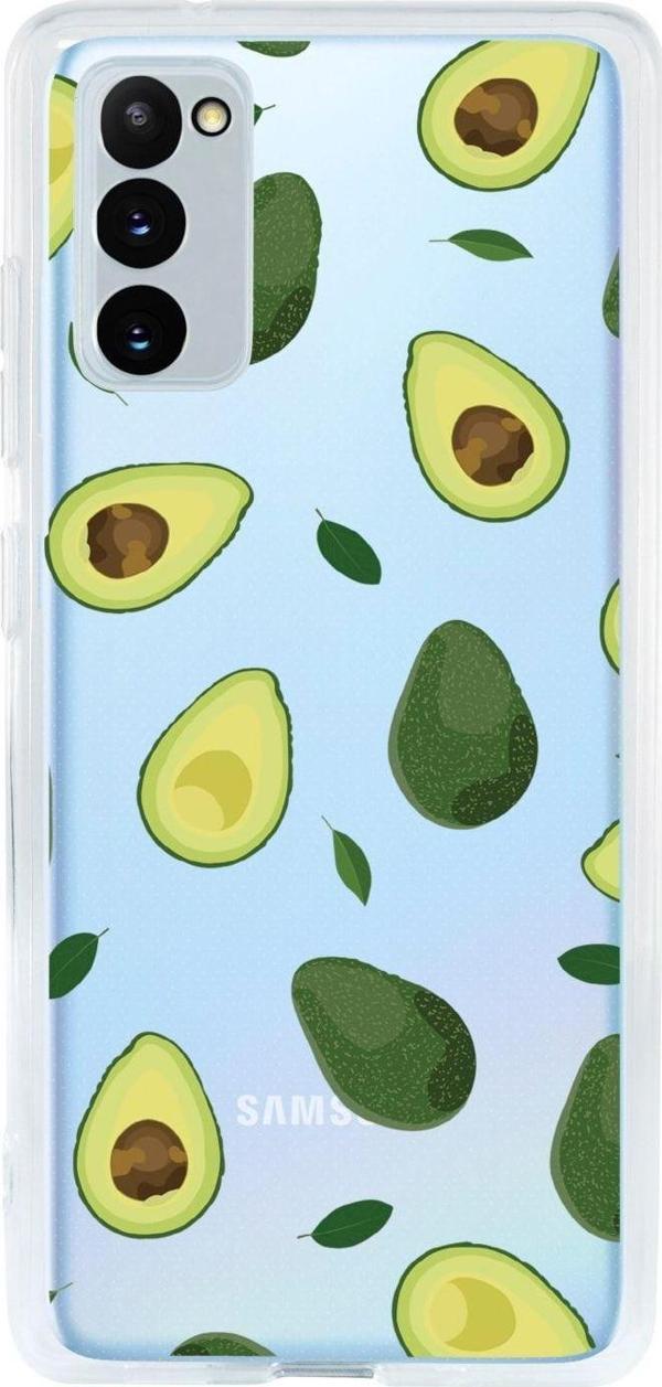Mooodcase Samsung S20 Fe Uyumlu Avokado Desenli Premium Şeffaf Silikon Kılıf - Image 1