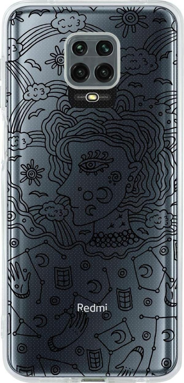 Mooodcase Xiaomi Redmi Note 9S Uyumlu  Art Of Astrology Premium Şeffaf Silikon Kılıf - Image 1