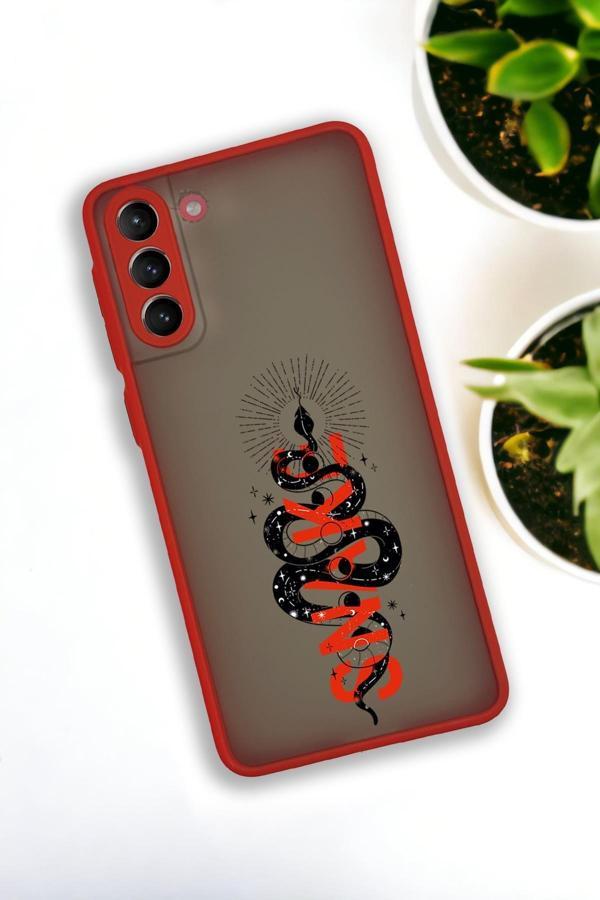 Mooodcase Samsung S21 Plus Uyumlu Snake Desenli Buzlu Şeffaf Lüx Telefon Kılıfı - Image 1