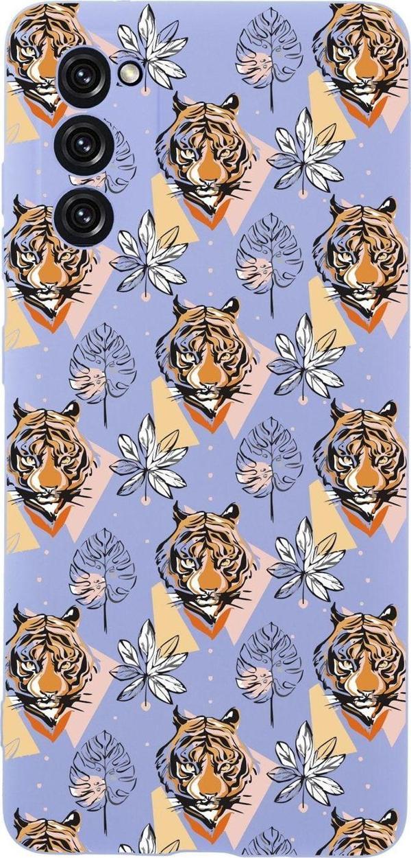 Mooodcase Samsung S20 Fe Uyumlu Tiger Premium Silikonlu Lila Telefon Kılıfı - Image 1