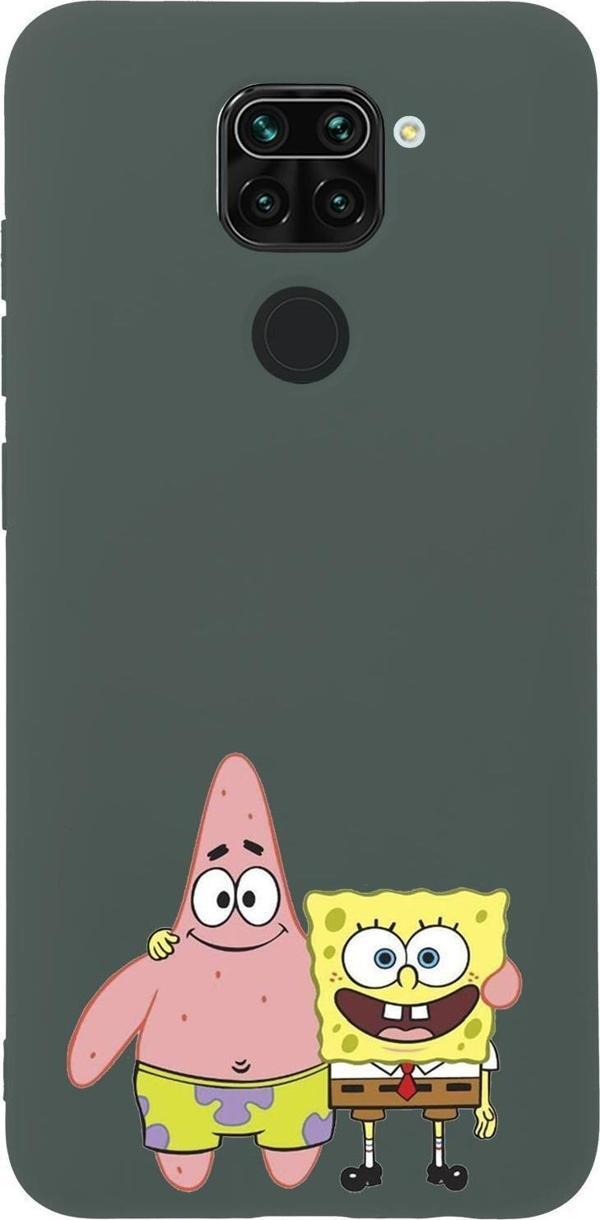Mooodcase Xiaomi Redmi Note 9 Uyumlu Sünger Bob Ve Patrick Star Desenli Premium Silikonlu Lansman Telefon Kılı - Image 1