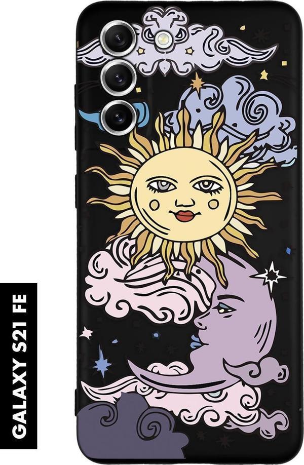 Mooodcase Samsung S21 Fe Uyumlu Güneş Ay Desenli Premium Silikonlu Lansman Telefon Kılıfı - Image 1