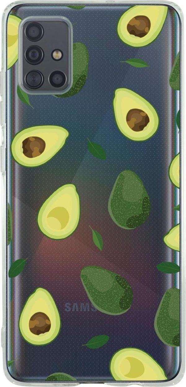 Mooodcase Uyumlu Samsung A71 Avokado Desenli Premium Şeffaf Silikon Kılıf - Image 1