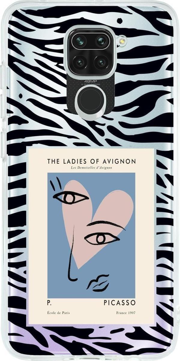 Mooodcase Xiaomi Redmi Note 9 Uyumlu Picasso The Ladies Of Avignon Desenli Premium Şeffaf Silikon Kılıf - Image 1