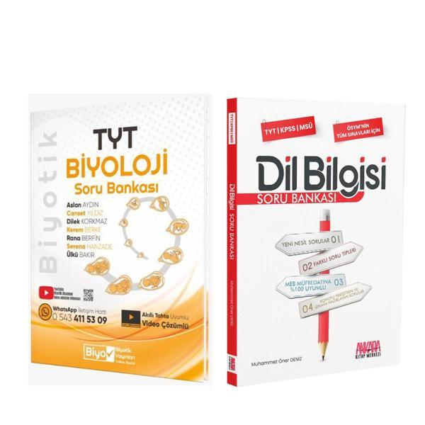 Biyotik TYT Biyoloji ve AKM Dil Bilgisi Soru Bankası Seti 2 Kitap - Biyotik Yayınları - Image 1