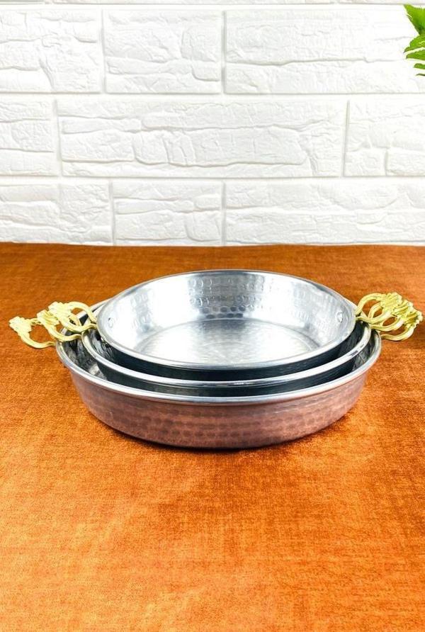 3lü Alüminyum Sahan Tava Seti Çift Kulp 18cm-20cm-22cm - Image 1