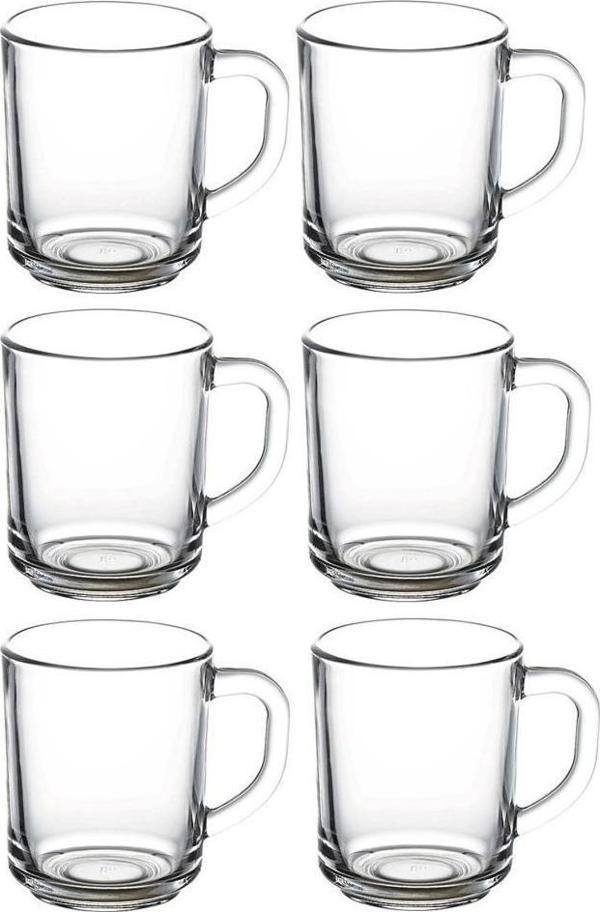 55029 Pub Kulplu Cam 6lı 250 Ml Kupa Bardağı Takımı - Image 1