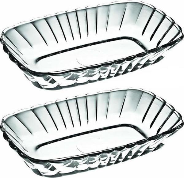 53702 Mezze Cam 2li Çerezlik Meze Tabağı Kahvaltılık 16cm - Image 1