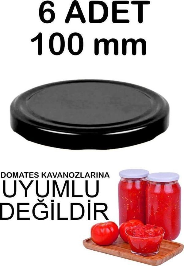 6 Adet 10cm Metal Kavanoz Kapağı Siyah - Image 1