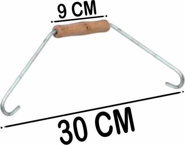 Ahşap Saplı Demir Soba Kova Tutacağı Tutacak 30cm - Image 1