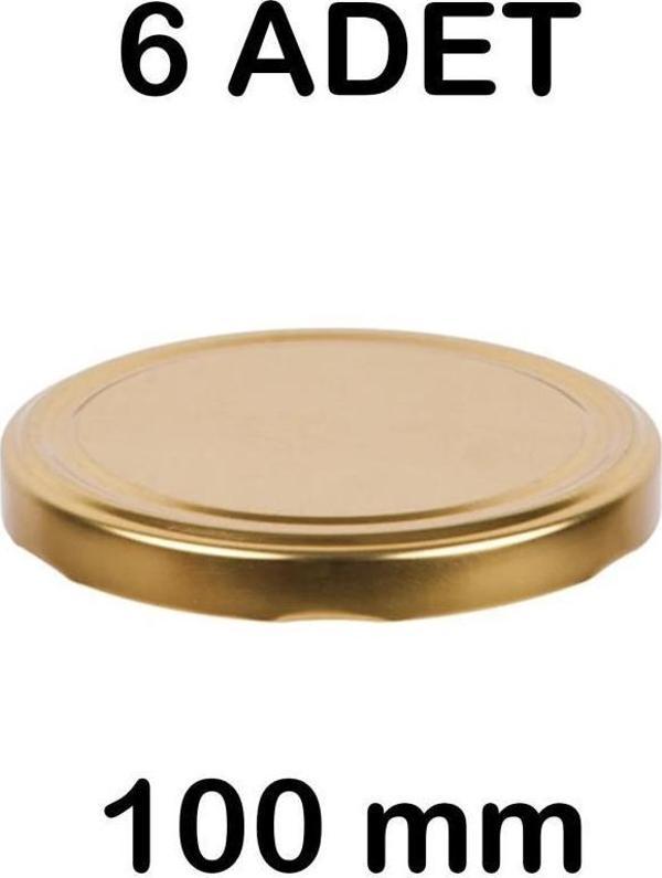 6 Adet 10cm Metal Kavanoz Kapağı Gold - Image 1