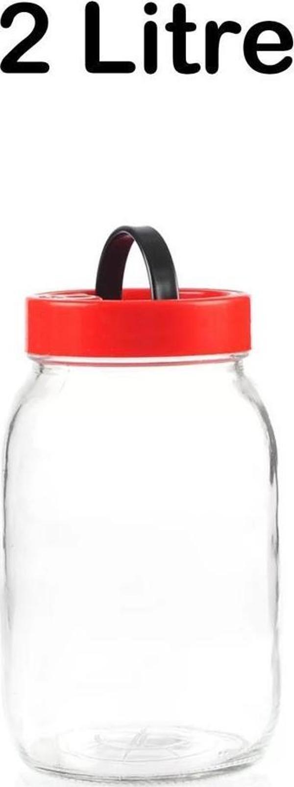 2 Litre Kapaklı Cam Turşu Bakliyat Saklama Kabı Kavanozu - Image 1