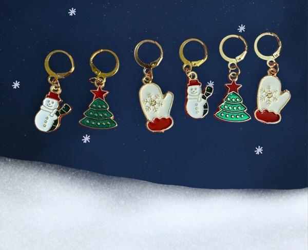 Bae Atölye 6 Lı Yılbaşı Noel Temalı Küpe Set - Image 1