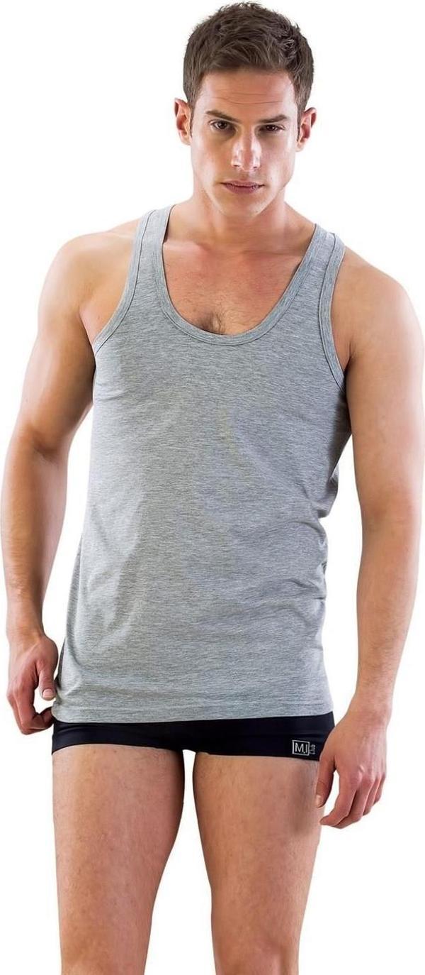 GRİ  -R U Yaka Askılı Erkek Atlet Renkli - Image 1