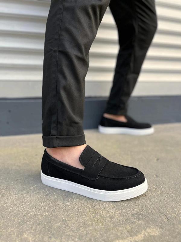 JY180 Estilo X Bağcıksız Süet Erkek Günlük Spor Klasik Ayakkabı SBT - Siyah - Image 1