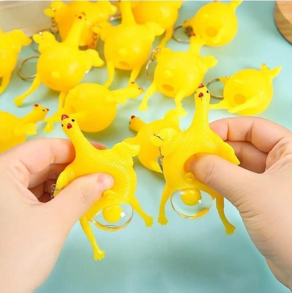 Yumurtlayan Tavuk Hayvan Çocuk Kız Erkek Maskot Oyuncak Yumuşak Sukuşi Squishy Anahtarlık - Image 1