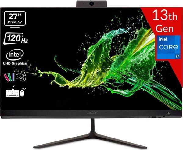 Acer C27-2E13U7Unl Intel Core İ7-1355U 16Gb 512Gb Ssd Intel Uhd Graphics 27 Ips Fhd 120Hz Linux Dq.Bmrem.003 Siyah All İn One Bilgisayar - Image 1