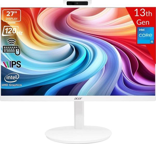 Acer C27-1E Intel Core İ5-1334U 16Gb 512Gb Ssd Intel Uhd Graphics Linux 27 Fhd Ips 120Hz Dq.Bndem.002 Beyaz All İn One Bilgisayar - Image 1