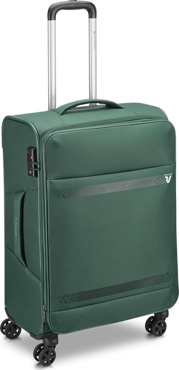 Unisex Valiz 41464287 Roncato Trolley Medıo 4R 65 Cm Exp. Jazz 4.0 Verde Bottiglia - Image 1