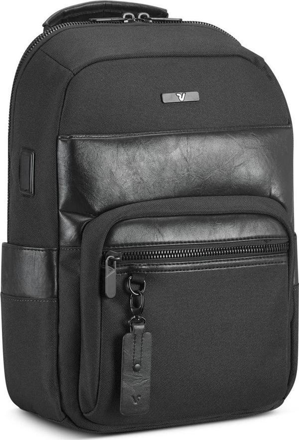 Unisex Evrak Çantası 41226101 Roncato Zaıno Slım 1 Comp. (Pc 14"/Tablet/Usb) Nevada Nero Ballıstıc - Image 1