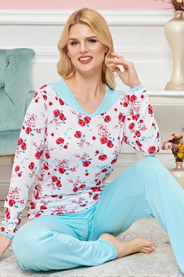 Bayan Uzun Kollu Pijama Takımı Model no 7579 - Image 1