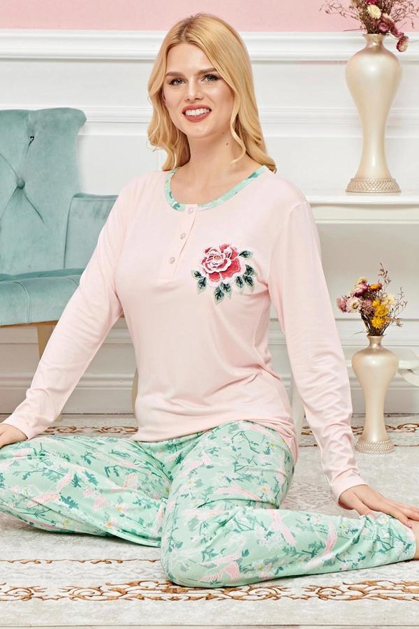 Bayan Uzun Kollu Pijama Takımı Model no 7595 - Image 1