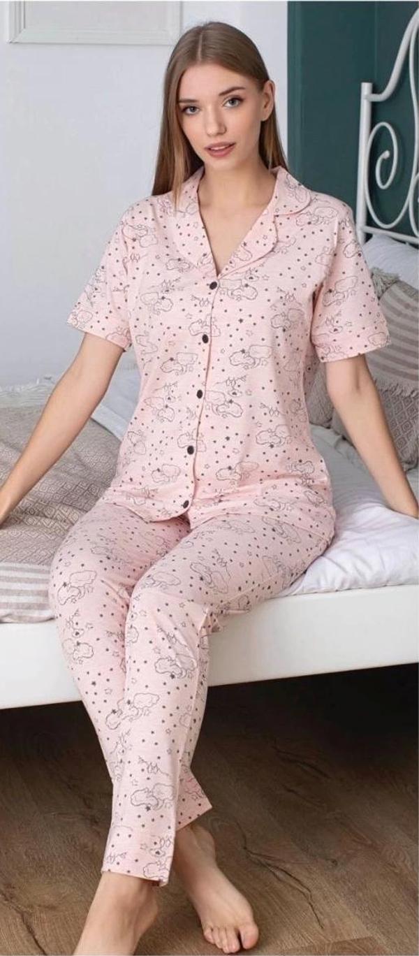 Kadın Desenli Patlı Pijama Takımı - Image 1