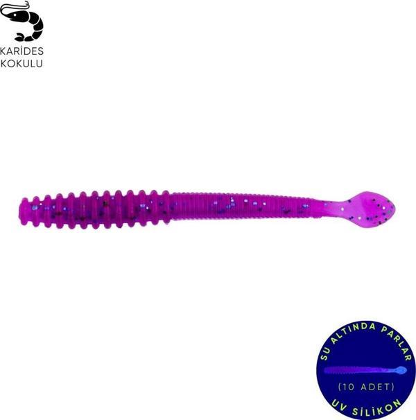 Silikon Sahte Kurt Yem - 2,2g 87mm - Fishack Wormix - UV Boyalı - Purple - Image 1